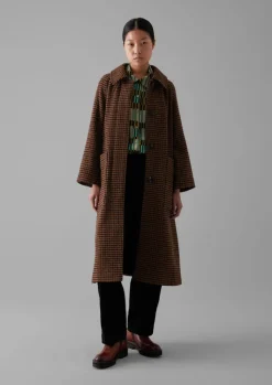 TOAST Frankie Wool Houndstooth Raglan Coat-Women Coats & Jackets