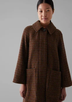 TOAST Frankie Wool Houndstooth Raglan Coat-Women Coats & Jackets