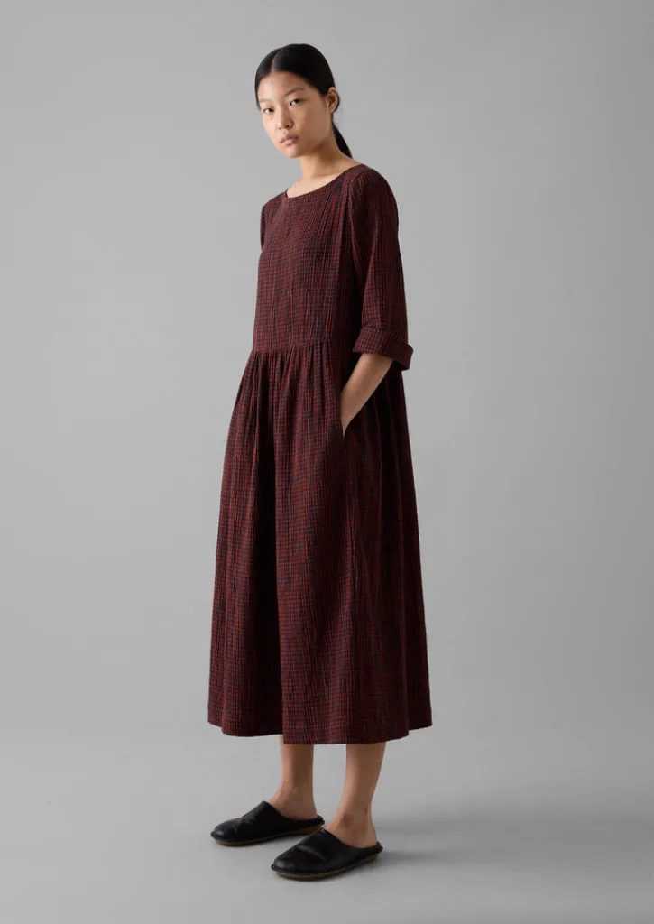 TOAST Freya Gingham Crinkle Cotton Dress-Women Loungewear|Dresses