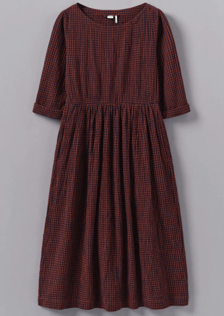 TOAST Freya Gingham Crinkle Cotton Dress-Women Loungewear|Dresses