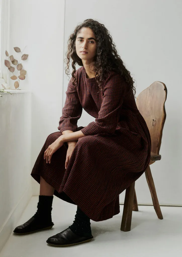 TOAST Freya Gingham Crinkle Cotton Dress-Women Loungewear|Dresses