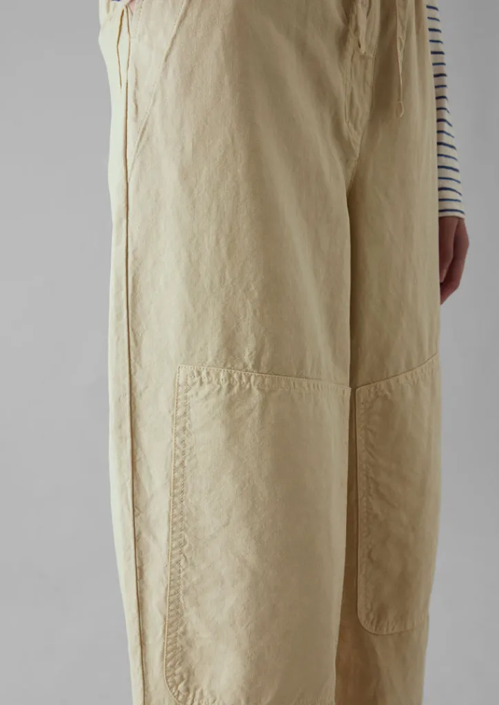 TOAST Garment Dyed Cotton Linen Canvas Trousers-Women Linen|Trousers