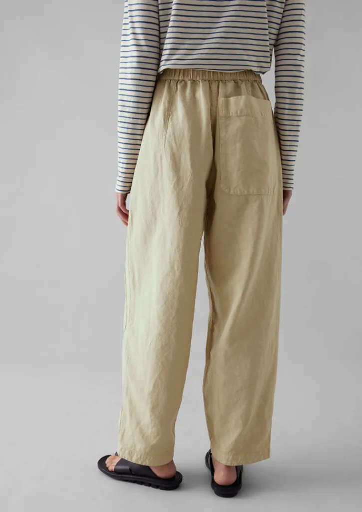 TOAST Garment Dyed Cotton Linen Canvas Trousers-Women Linen|Trousers