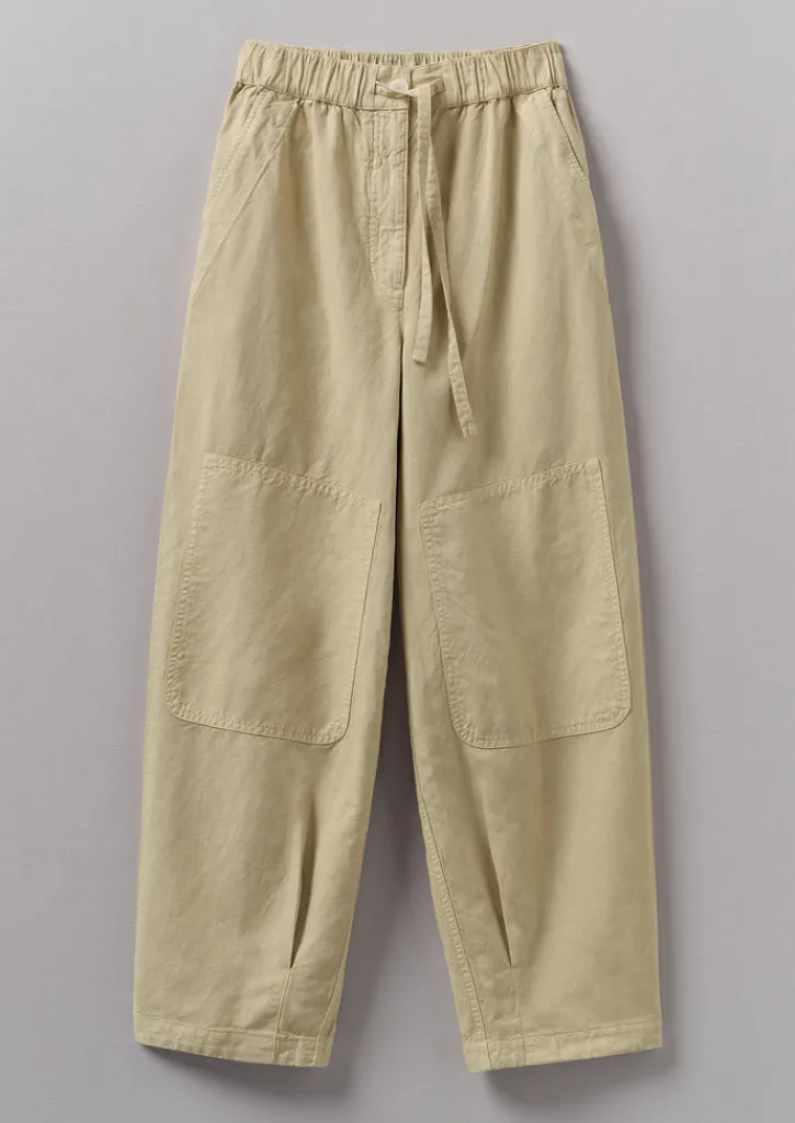 TOAST Garment Dyed Cotton Linen Canvas Trousers-Women Linen|Trousers