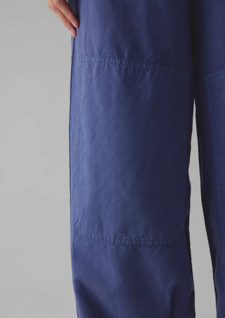 TOAST Garment Dyed Cotton Linen Canvas Trousers-Women Linen|Trousers