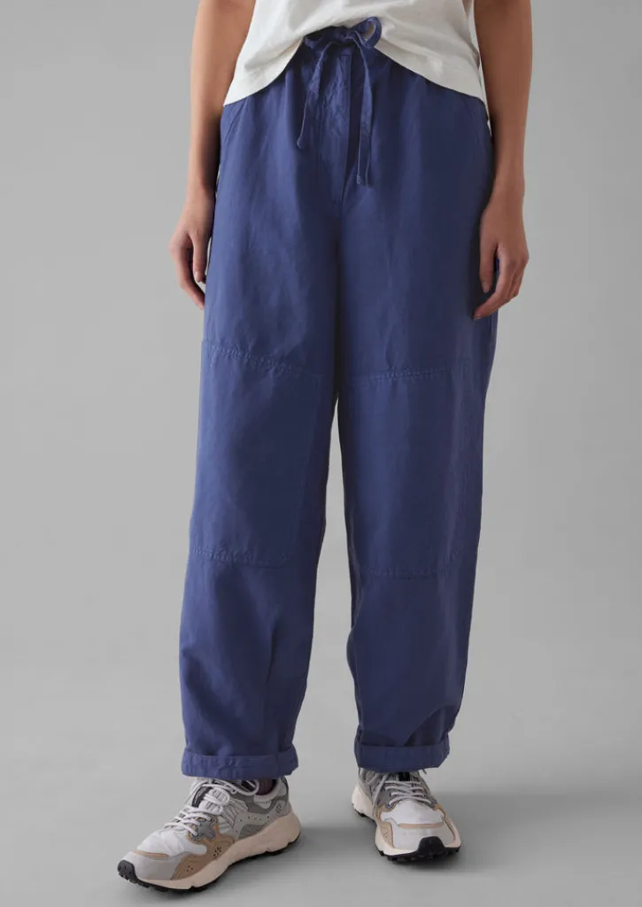 TOAST Garment Dyed Cotton Linen Canvas Trousers-Women Linen|Trousers