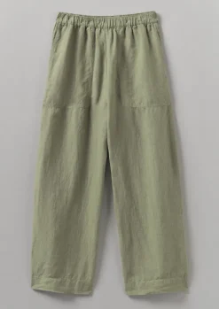 TOAST Garment Dyed Linen Barrel Leg Trousers-Women Linen|Loungewear