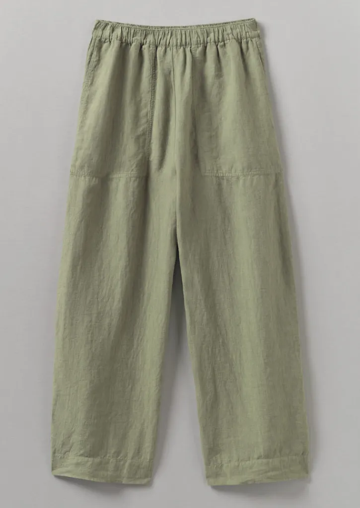 TOAST Garment Dyed Linen Barrel Leg Trousers-Women Linen|Loungewear