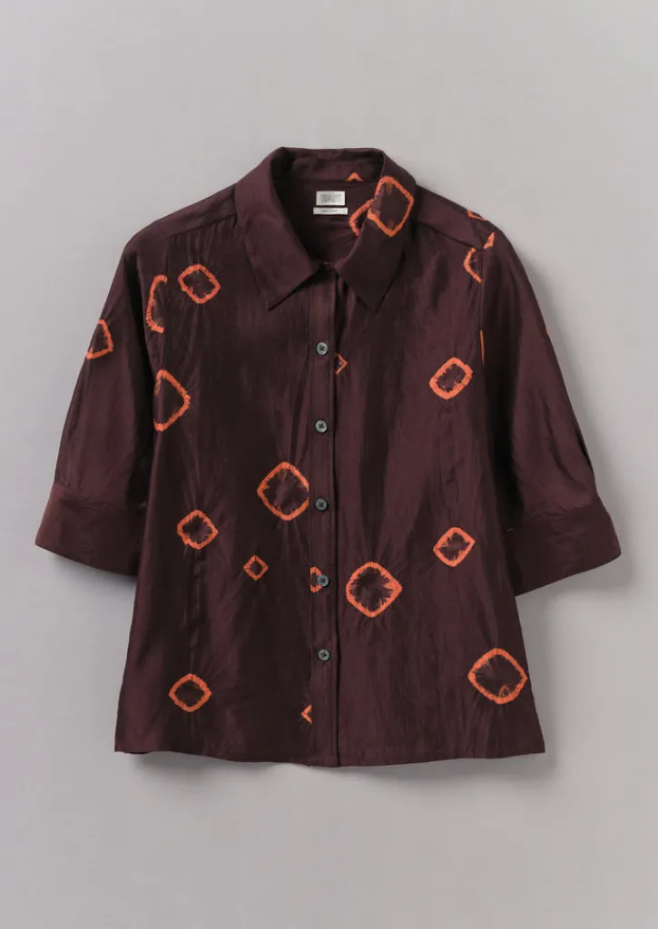 TOAST Gia Hand Bandhini Silk Shirt-Women Shirts|Tops & Tees