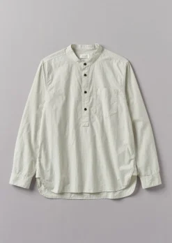 TOAST Grandad Collar Stripe Pullover Shirt- Shirts