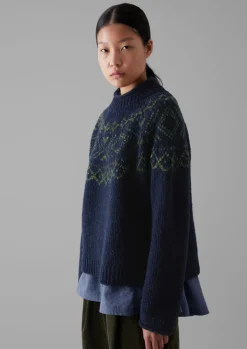 TOAST Graphic Yoke Sweater-Women Knitwear
