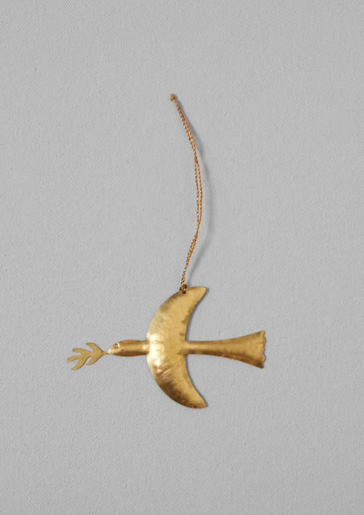 TOAST Hammered Metal Dove Decoration- Christmas Decorations