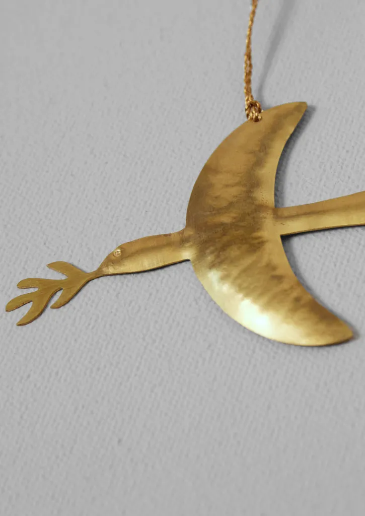 TOAST Hammered Metal Dove Decoration- Christmas Decorations
