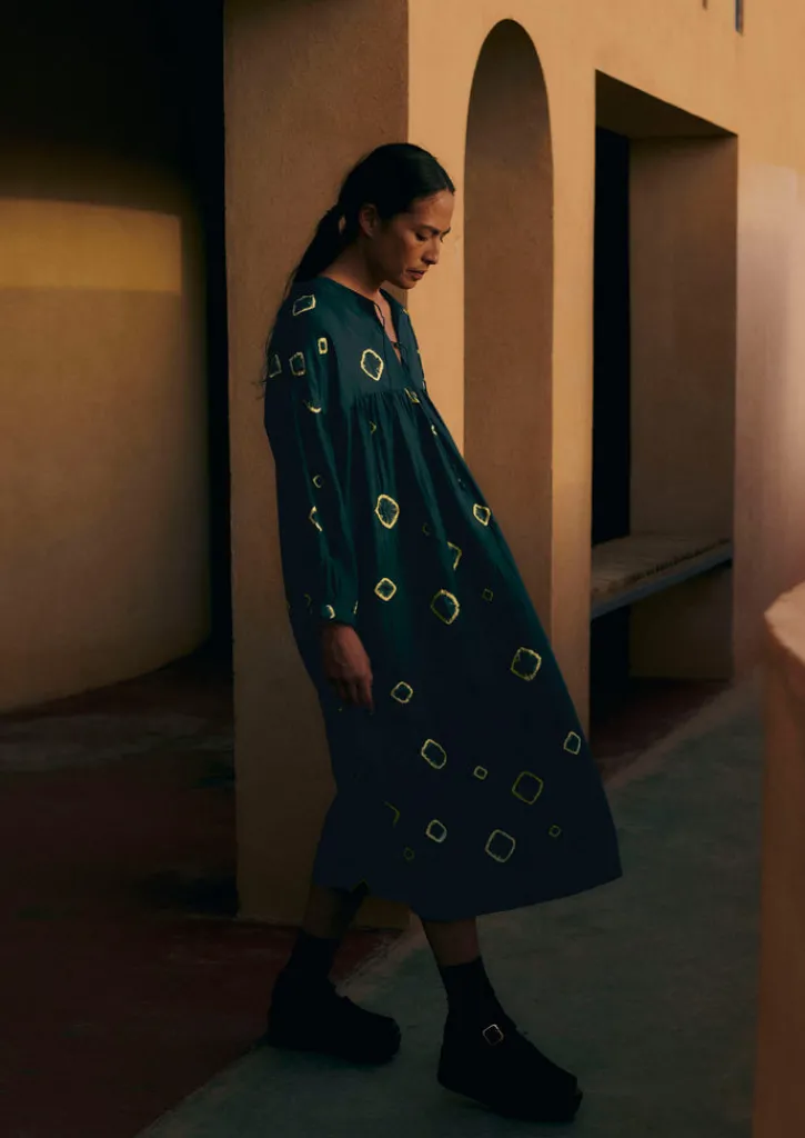 TOAST Hand Bandhini Silk Dress-Women Dresses