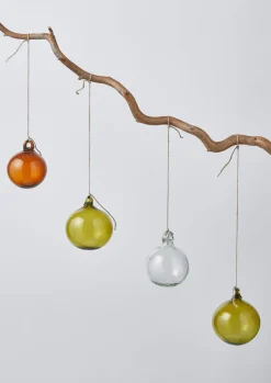 TOAST Hand Blown Glass Bauble Set- Glass|Christmas Decorations
