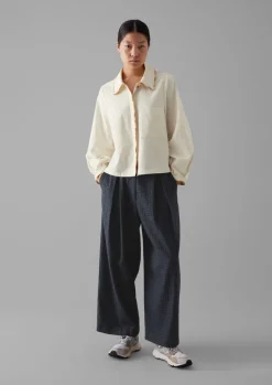 TOAST Hand Embroidered Textured Cotton Shirt-Women Shirts|Tops & Tees