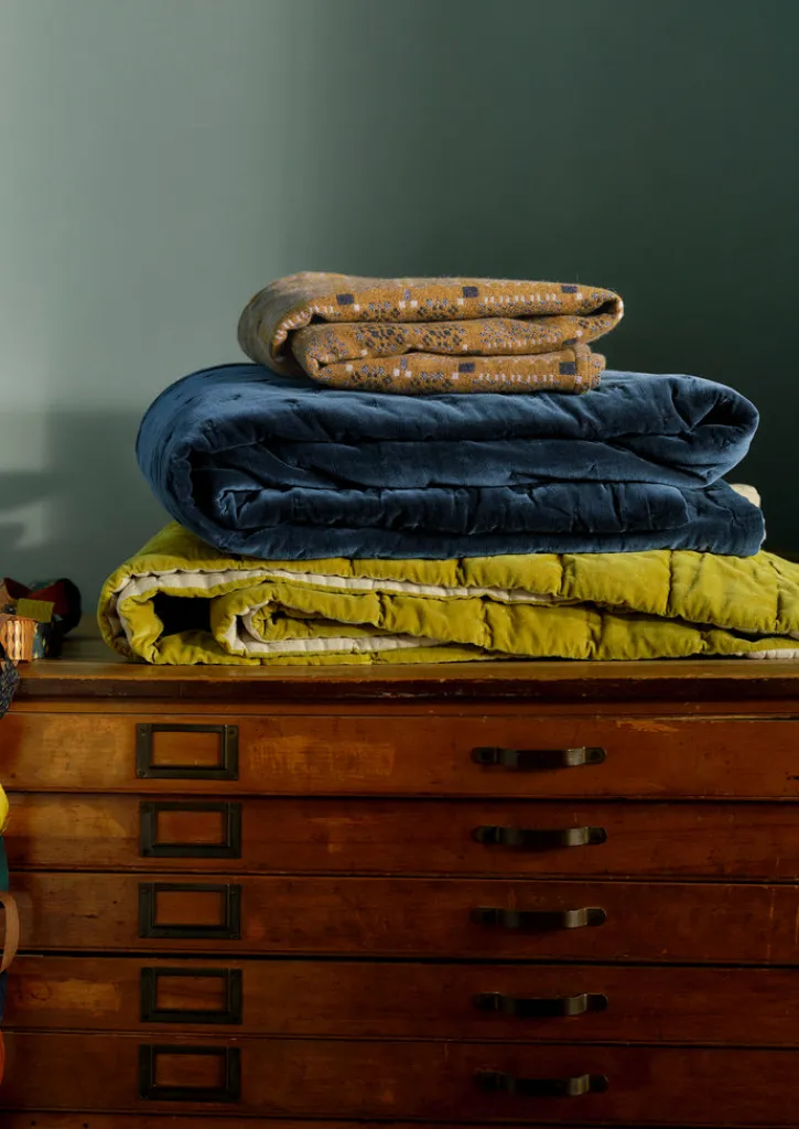 TOAST Hand Quilted Velvet Throw- Textiles|Blankets & Throws