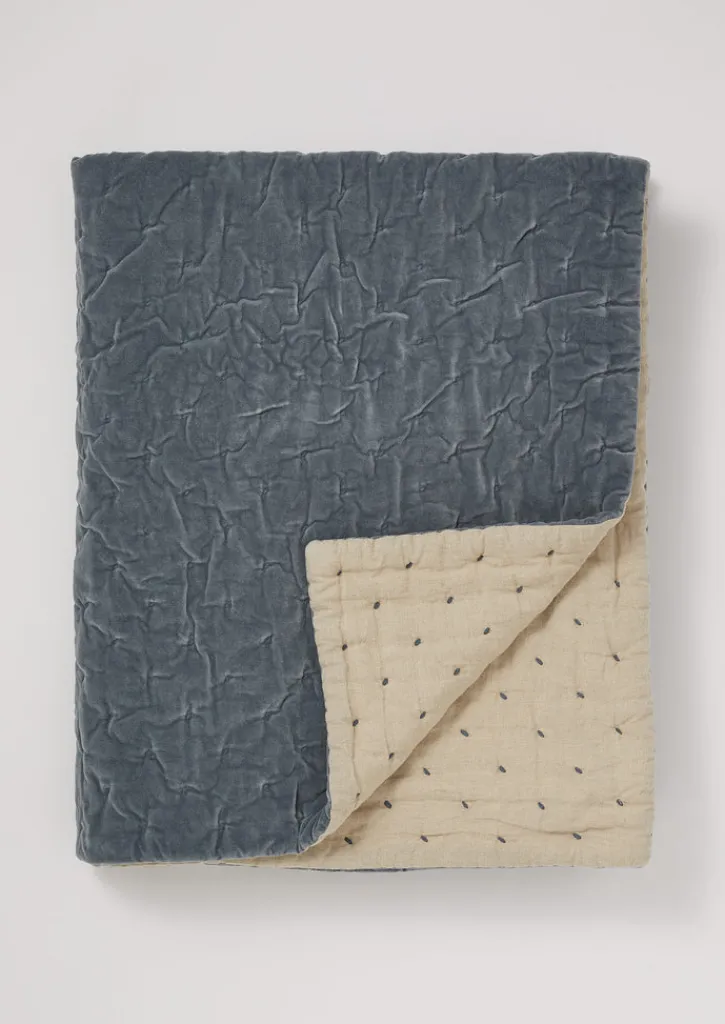 TOAST Hand Quilted Velvet Throw- Textiles|Blankets & Throws