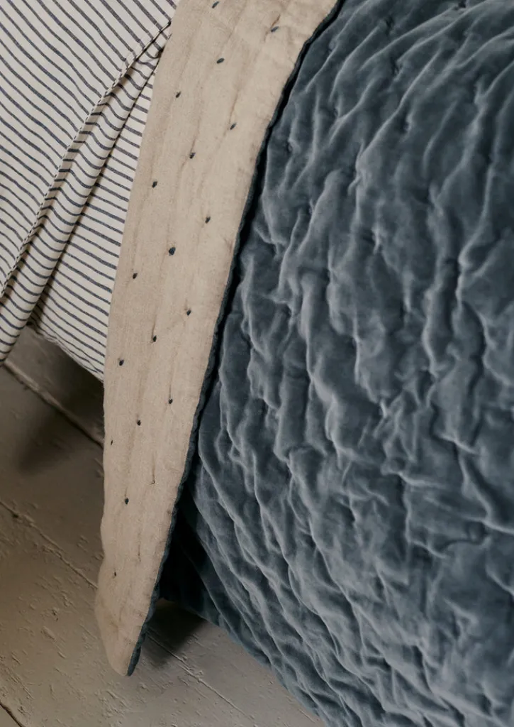 TOAST Hand Quilted Velvet Throw- Textiles|Blankets & Throws