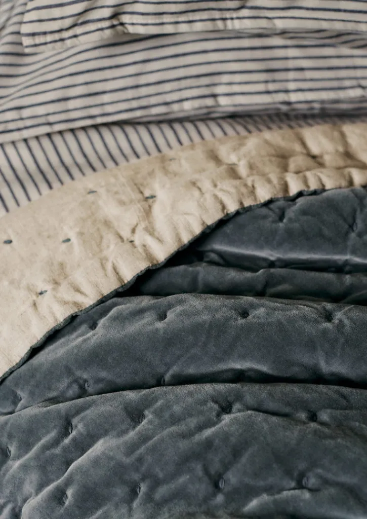 TOAST Hand Quilted Velvet Throw- Textiles|Blankets & Throws