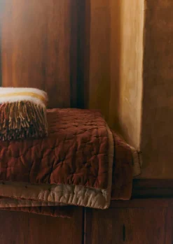 TOAST Hand Quilted Velvet Throw- Textiles|Blankets & Throws