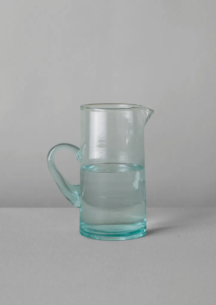 TOAST Handled Moroccan Glass Jug- Glass