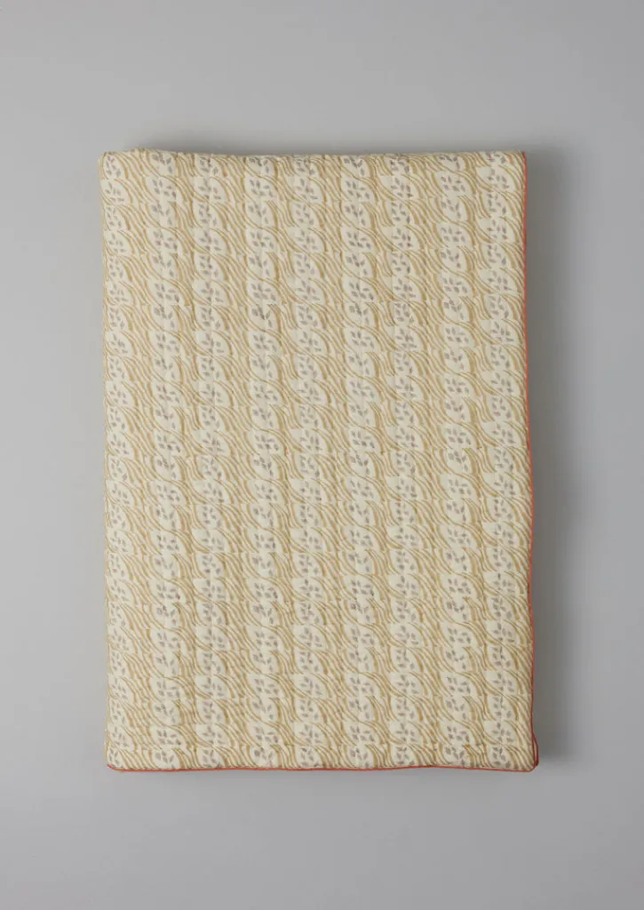 TOAST Harvest Block Print Cotton Quilt- Textiles|Blankets & Throws