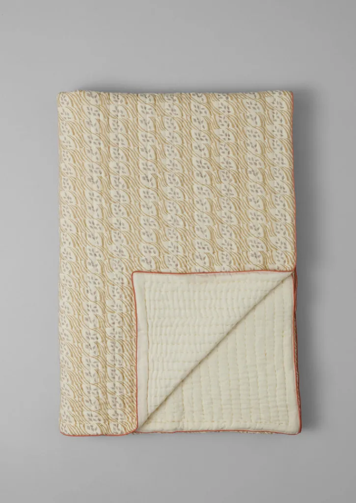 TOAST Harvest Block Print Cotton Quilt- Textiles|Blankets & Throws