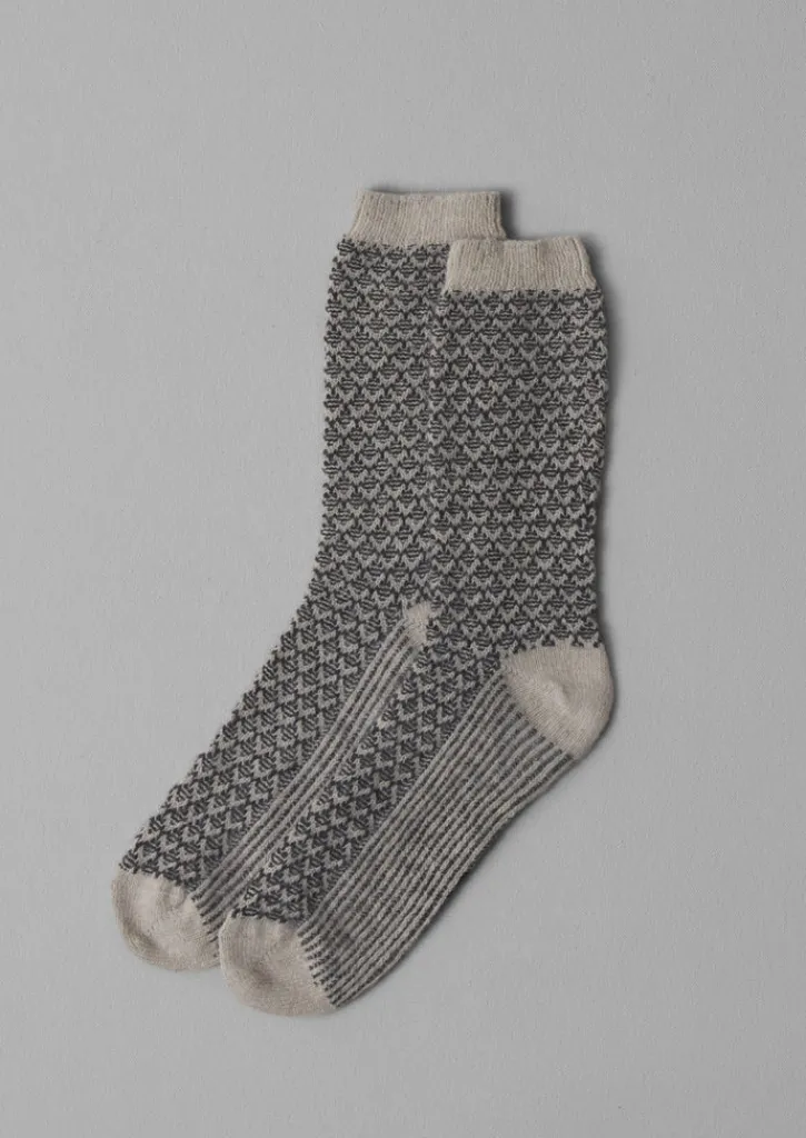 TOAST Honeycomb Jacquard Wool Socks- Socks