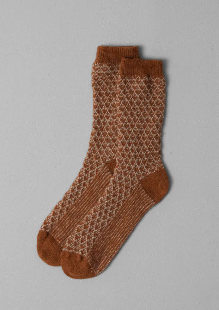 TOAST Honeycomb Jacquard Wool Socks- Socks