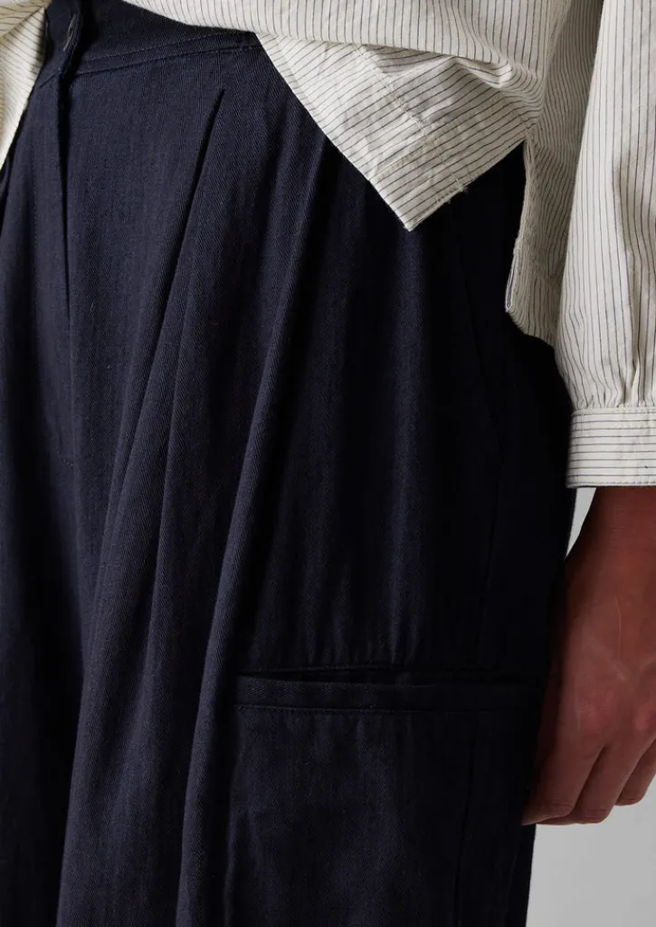 TOAST Cotton Twill Wide Leg Trousers-Women Trousers