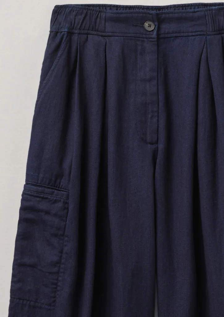 TOAST Cotton Twill Wide Leg Trousers-Women Trousers