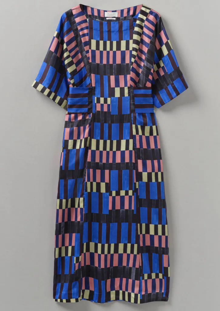 TOAST Isobel Harvey Tie Waist Check Print Dress-Women Dresses