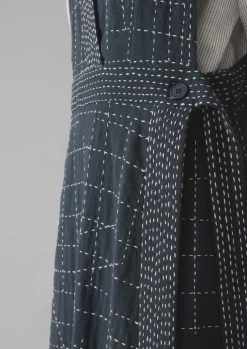 TOAST Kantha Stitched Wrap Pinafore Dress-Women Dresses