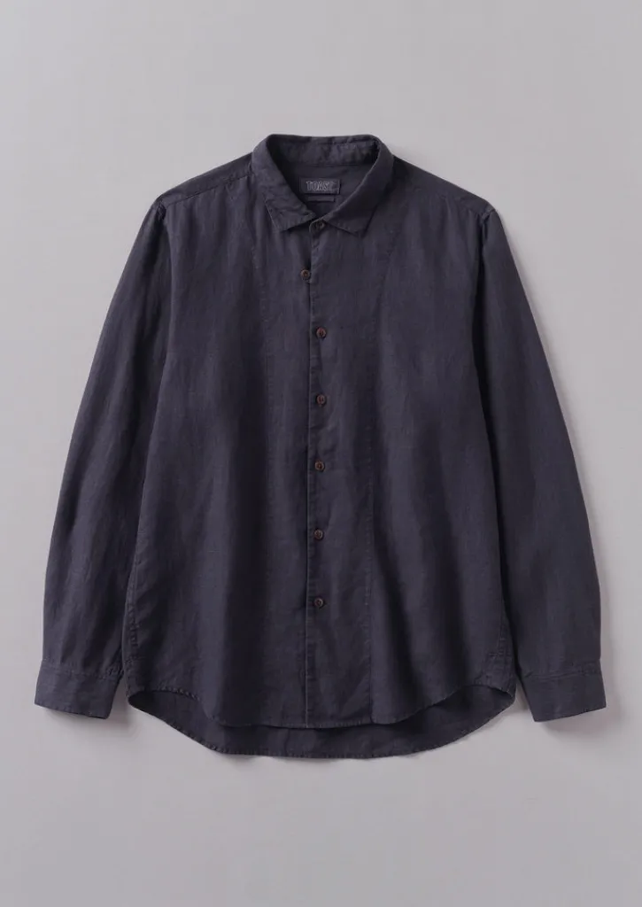 TOAST Loop Button Linen Shirt- Shirts