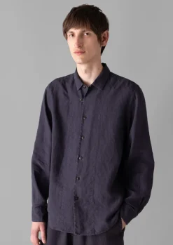 TOAST Loop Button Linen Shirt- Shirts