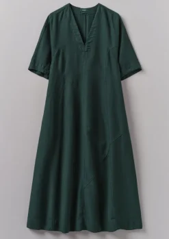 TOAST Lyocell Linen Herringbone Panel Dress-Women Linen|Dresses