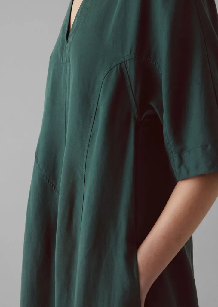 TOAST Lyocell Linen Herringbone Panel Dress-Women Linen|Dresses