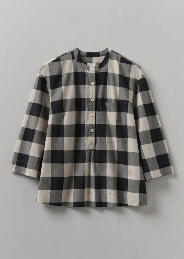 TOAST Macro Gingham Cotton Cashmere Shirt-Women Cashmere|Loungewear