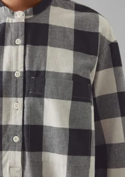 TOAST Macro Gingham Cotton Cashmere Shirt-Women Cashmere|Loungewear