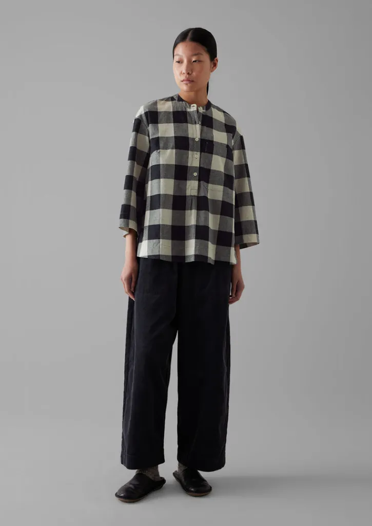 TOAST Macro Gingham Cotton Cashmere Shirt-Women Cashmere|Loungewear