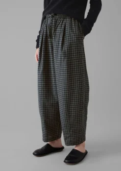 TOAST Minako Graph Check Cotton Cashmere Trousers-Women Cashmere|Loungewear