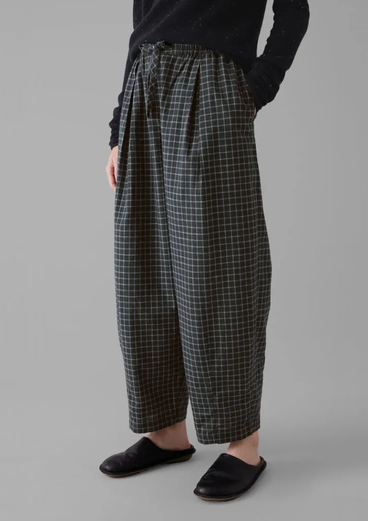 TOAST Minako Graph Check Cotton Cashmere Trousers-Women Cashmere|Loungewear