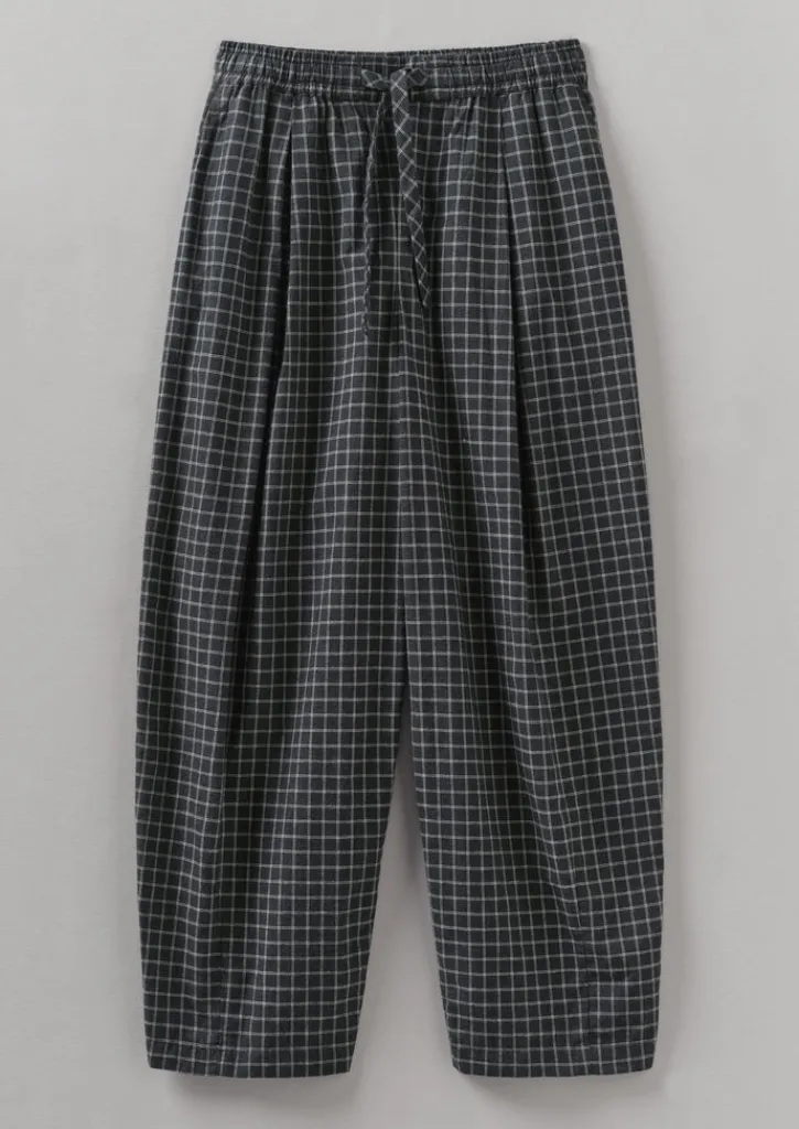 TOAST Minako Graph Check Cotton Cashmere Trousers-Women Cashmere|Loungewear