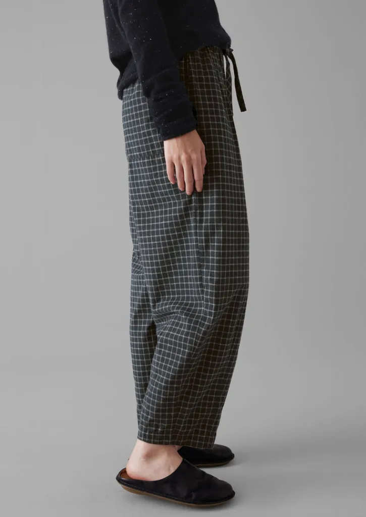 TOAST Minako Graph Check Cotton Cashmere Trousers-Women Cashmere|Loungewear