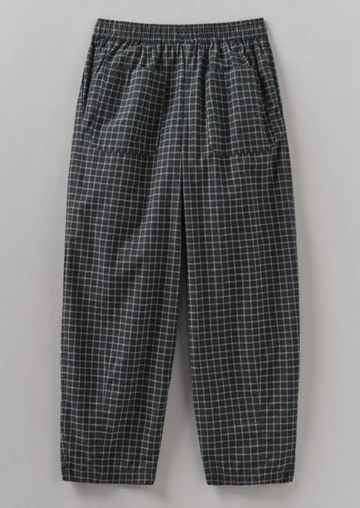 TOAST Minako Graph Check Cotton Cashmere Trousers-Women Cashmere|Loungewear