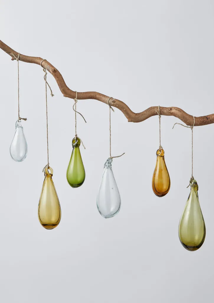 TOAST Mixed Teardrop Glass Bauble Set- Glass|Christmas Decorations