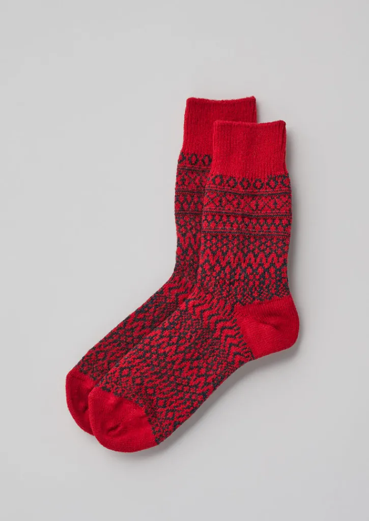 TOAST Nishiguchi Kutsushita Wool Jacquard Oslo Socks- Socks