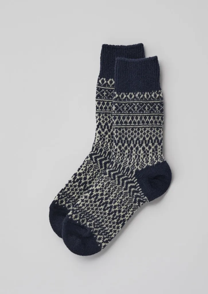 TOAST Nishiguchi Kutsushita Wool Jacquard Socks-Women Socks & Tights