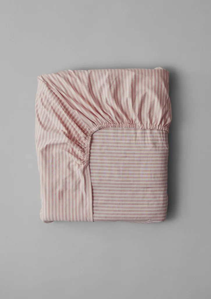 TOAST Organic Cotton Ticking Stripe Fitted Sheet- Textiles|Bed Linen